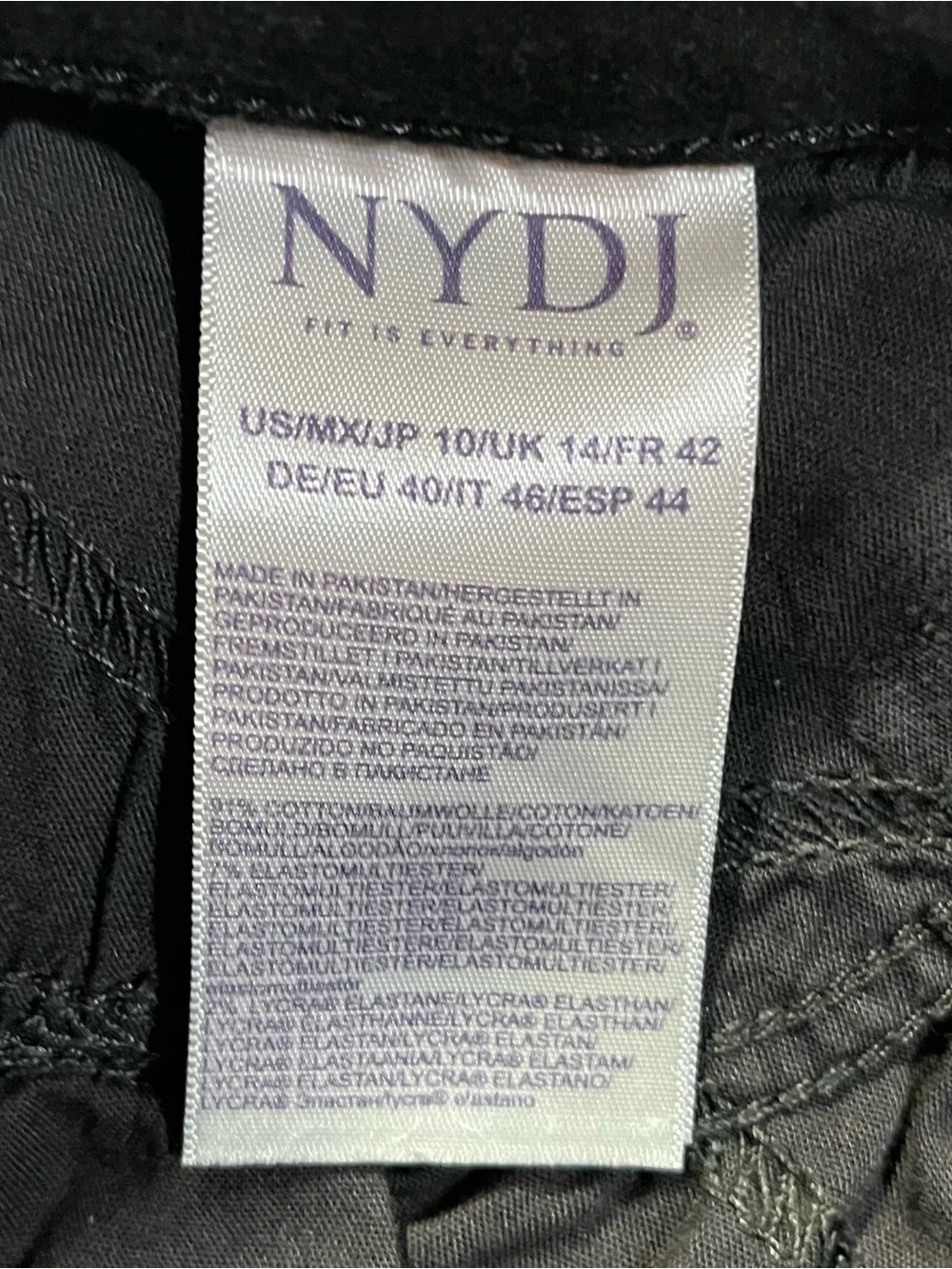 NYDJ Sheri Slim Lift/Tuck Stretch Jeans, Size 10, Black (W30, L28)